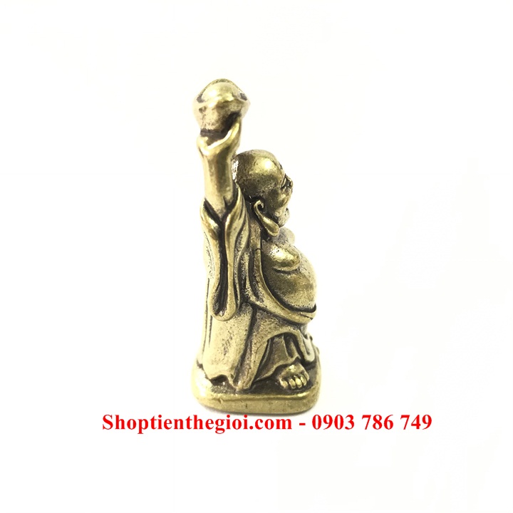 Tượng Đồng Phật Di Lạc Nâng Đỉnh Vàng - SP005317 